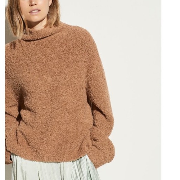 Vince Teddy Cashmere Blend Funnel Neck Sweater - Picture 1 of 9